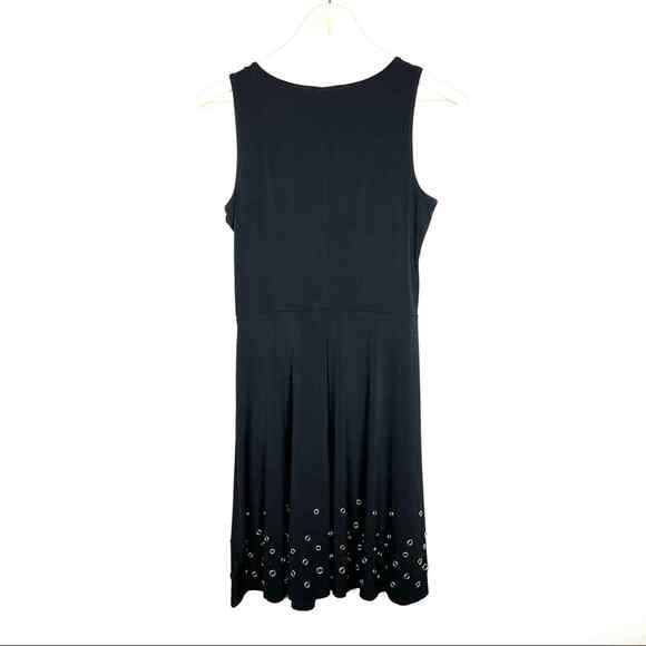 Michael Kors black w silver rivets sleeveless scoop neck dress size small S B116 - Picture 3 of 5